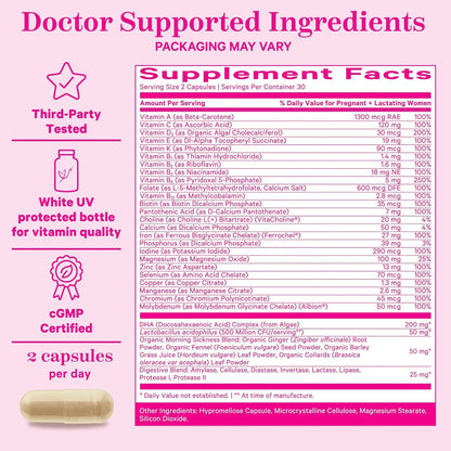 Vitamina Prenatal Premium Pink Stork Multivitaminico Y Probióticos Para Mujeres Embarazadas