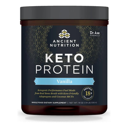 Proteínas Keto Vainilla Ancient Nutrition 450g Polvo Cetogénico Energía Y Cetosis