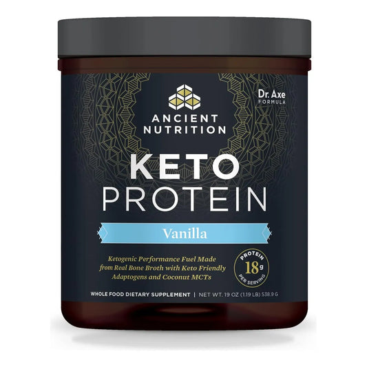Proteínas Keto Vainilla Ancient Nutrition 450g Polvo Cetogénico Energía Y Cetosis