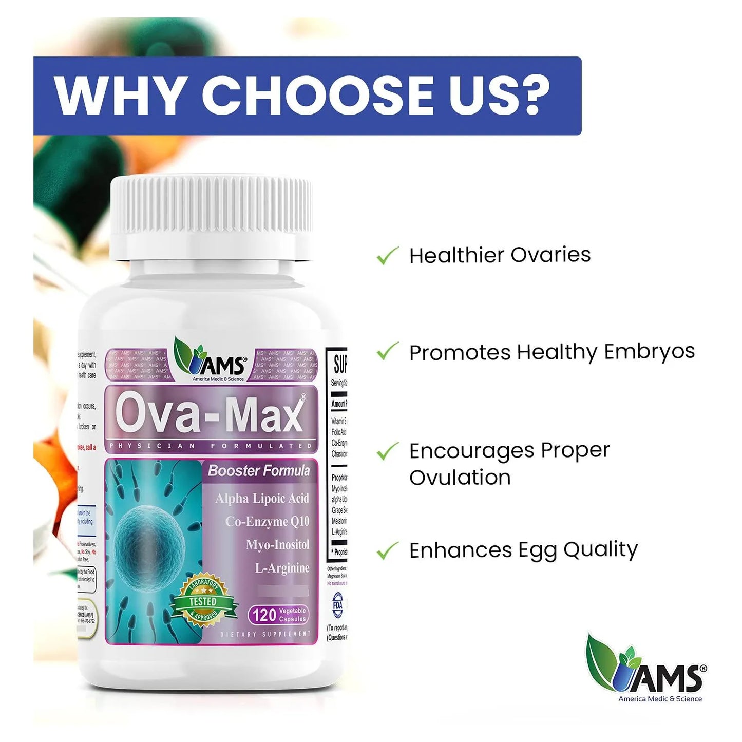 Vitaminas Prenatales Ova Max 120 Capsulas Mejora Fertilidad Y Ovulacion