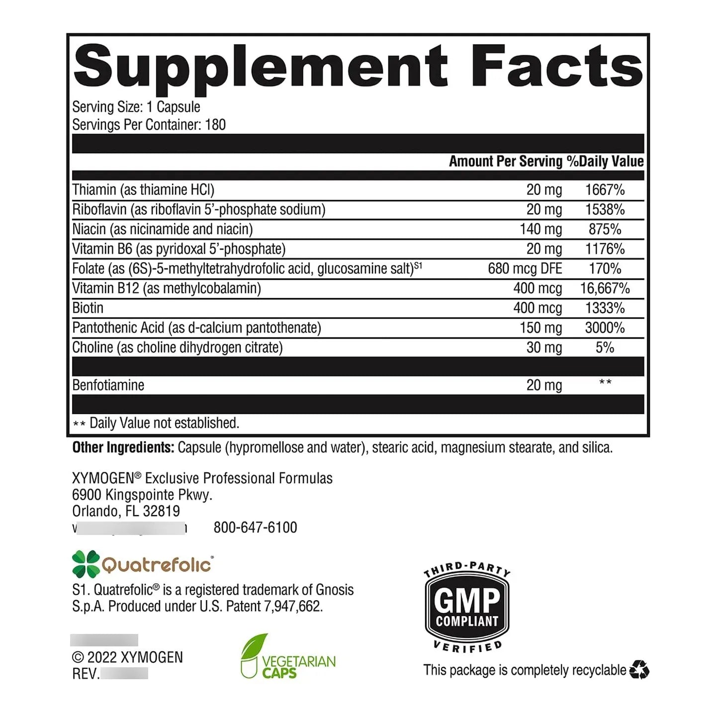 Complejo Vitamina B Activ Con Benfotiamina Metilfolato Biotina Suplemento Energético Y Soporte Suprarrenal