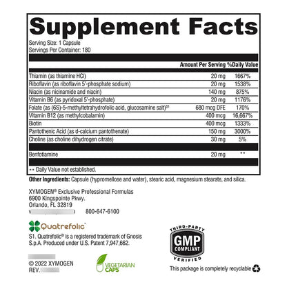 Complejo Vitamina B Activ Con Benfotiamina Metilfolato Biotina Suplemento Energético Y Soporte Suprarrenal