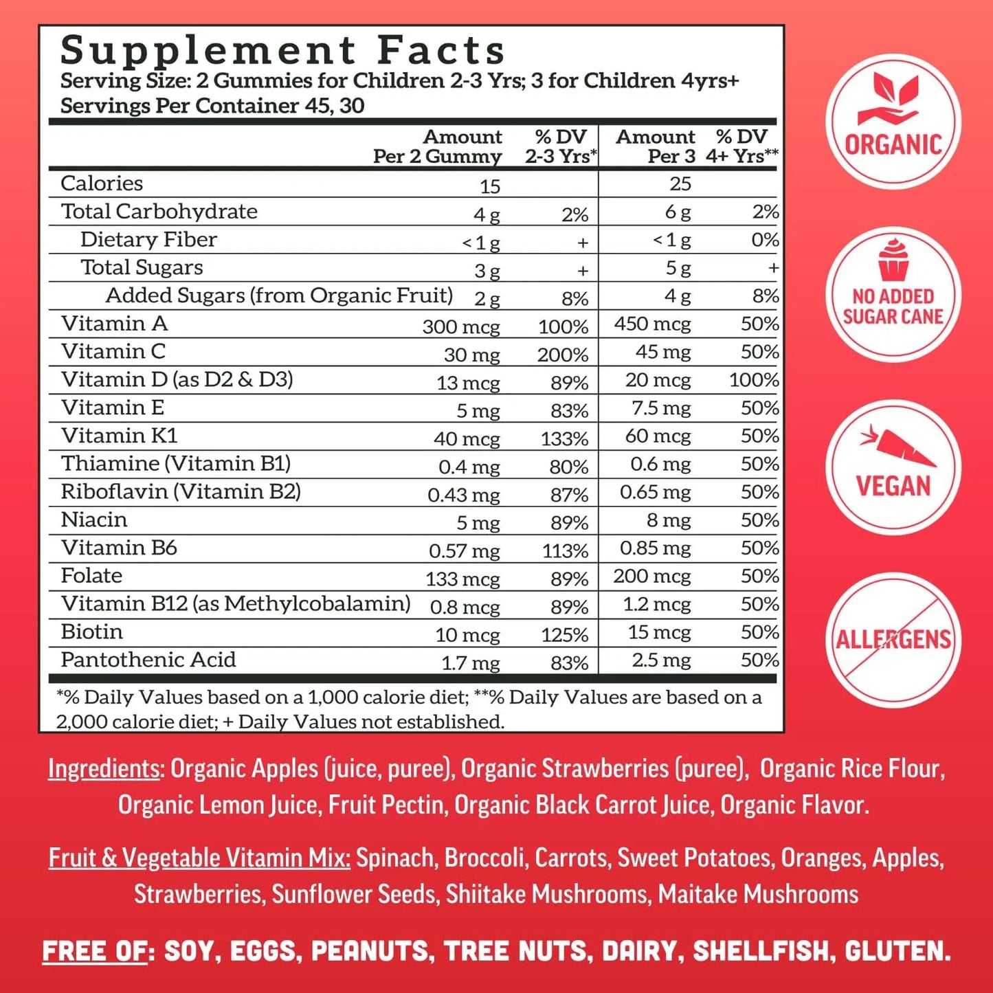 Llama Naturals Gomitas Multivitamínicas Para Niños Veganas Con Fruta Real