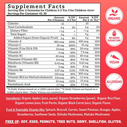 Llama Naturals Gomitas Multivitamínicas Para Niños Veganas Con Fruta Real