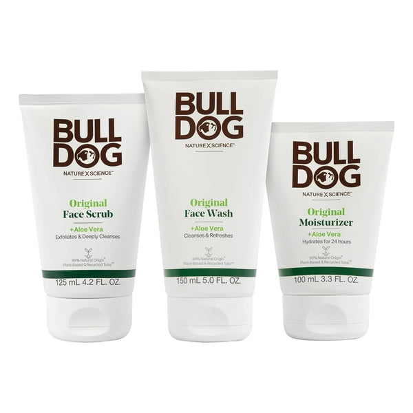 Kit Bulldog Original Cuidado Facial Hombre Hidratante Exfoliante Lavado