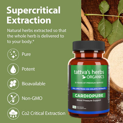 Capsulas Vegetales Cardiopure Con Ashwagandha Rauwolfia Y Extracto Arjuna 120 Unidades