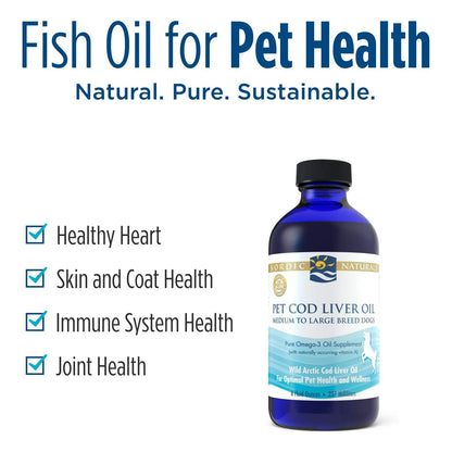 Aceite De Higado De Bacalao Para Mascotas 8 Onzas Omega 3 Piel Y Pelaje Saludable