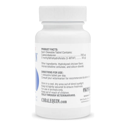 Cobalequin B12 Suplemento Para Gatos Y Perros Pequeños 45 Tabletas Nutramax