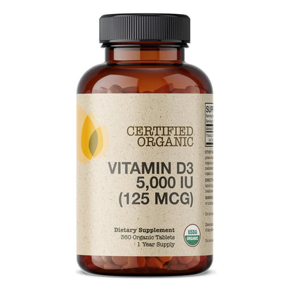 Vitamina D3 5000 Ui 125 Mcg Futurebiotics Suplemento Organico Usda 360 Tabletas