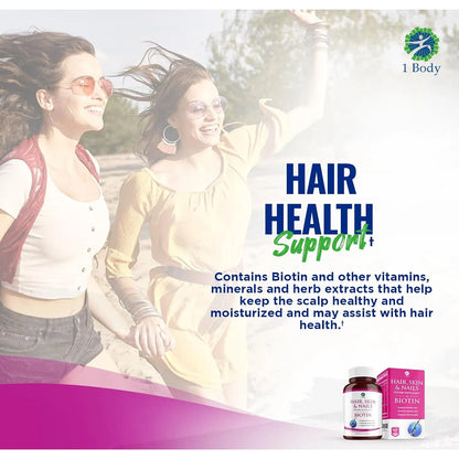 Vitamínico Para Cabello Piel Uñas Biotina Crecimiento Paquet