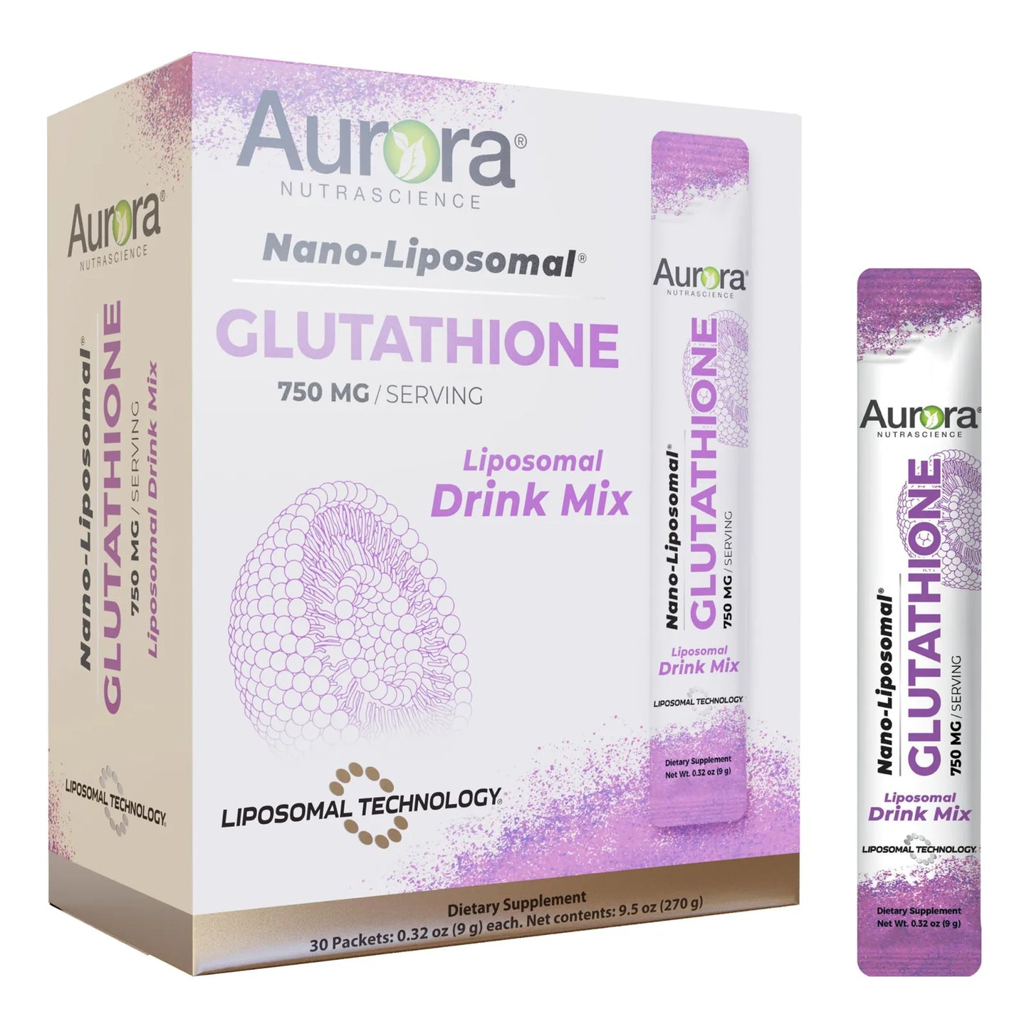 Mezcla De Bebida De Glutatión En Polvo Nano Liposomal 750 Mg Aurora Nutrascience Apoyo Inmunológico