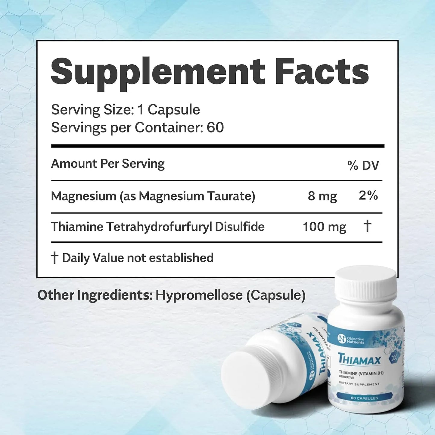 Thiamax Capsulas Vitamina B1 Tiamina Ttfd 100 Mg 60 Unidades Absorcion Superior Sin Rellenos