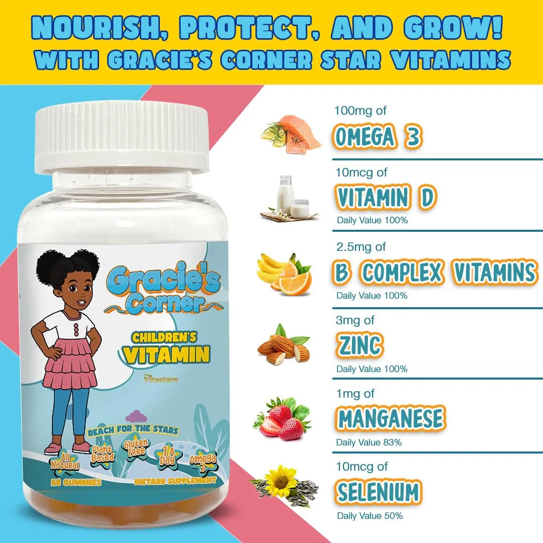 Gomitas Multivitamínicas Infantiles Con Omega 3 Y Vitaminas Esenciales