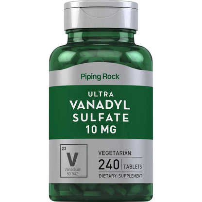 Sulfato De Vanadilo 10 Mg 240 Tabletas Ultra Complejo Vegetariano Sin Gluten
