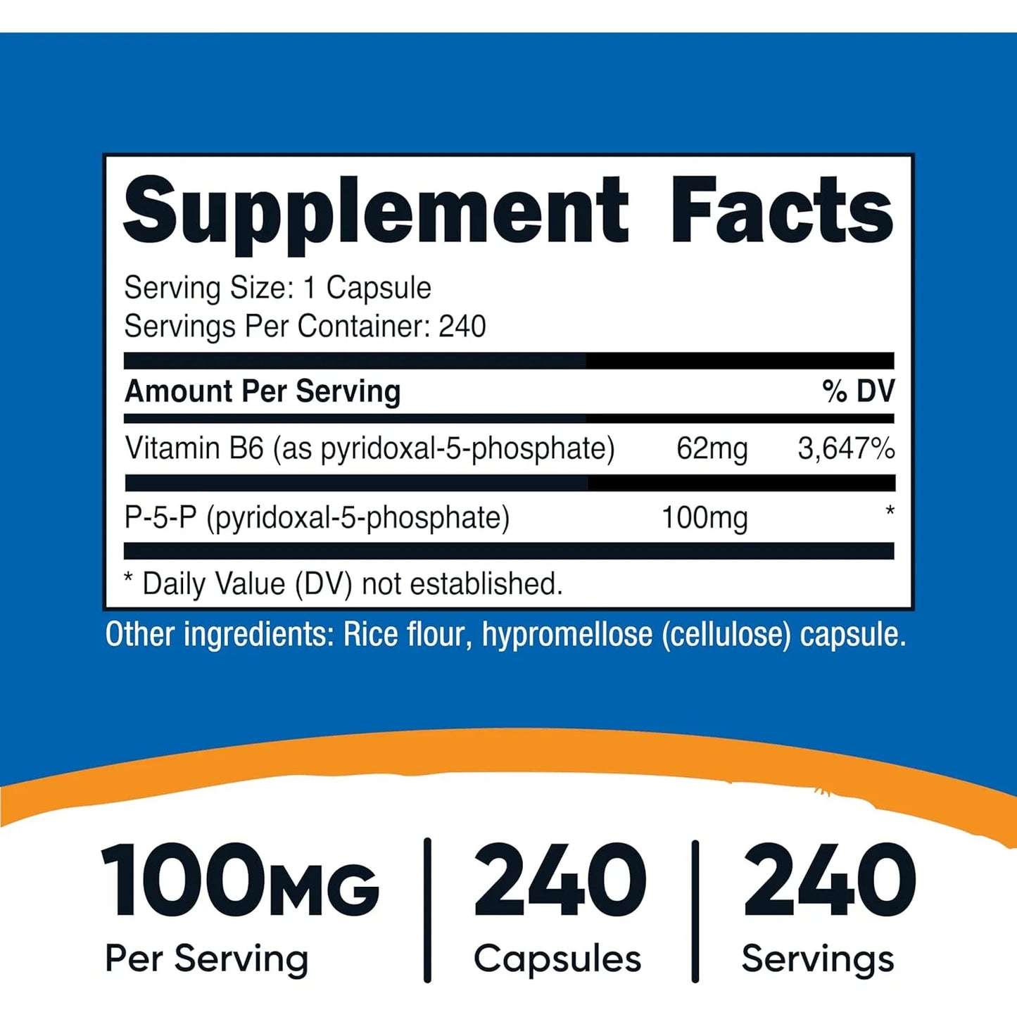 Vitamina B6 P5P 100 Mg 240 Capsulas Piridoxal 5 Fosfato Energia Y Bienestar
