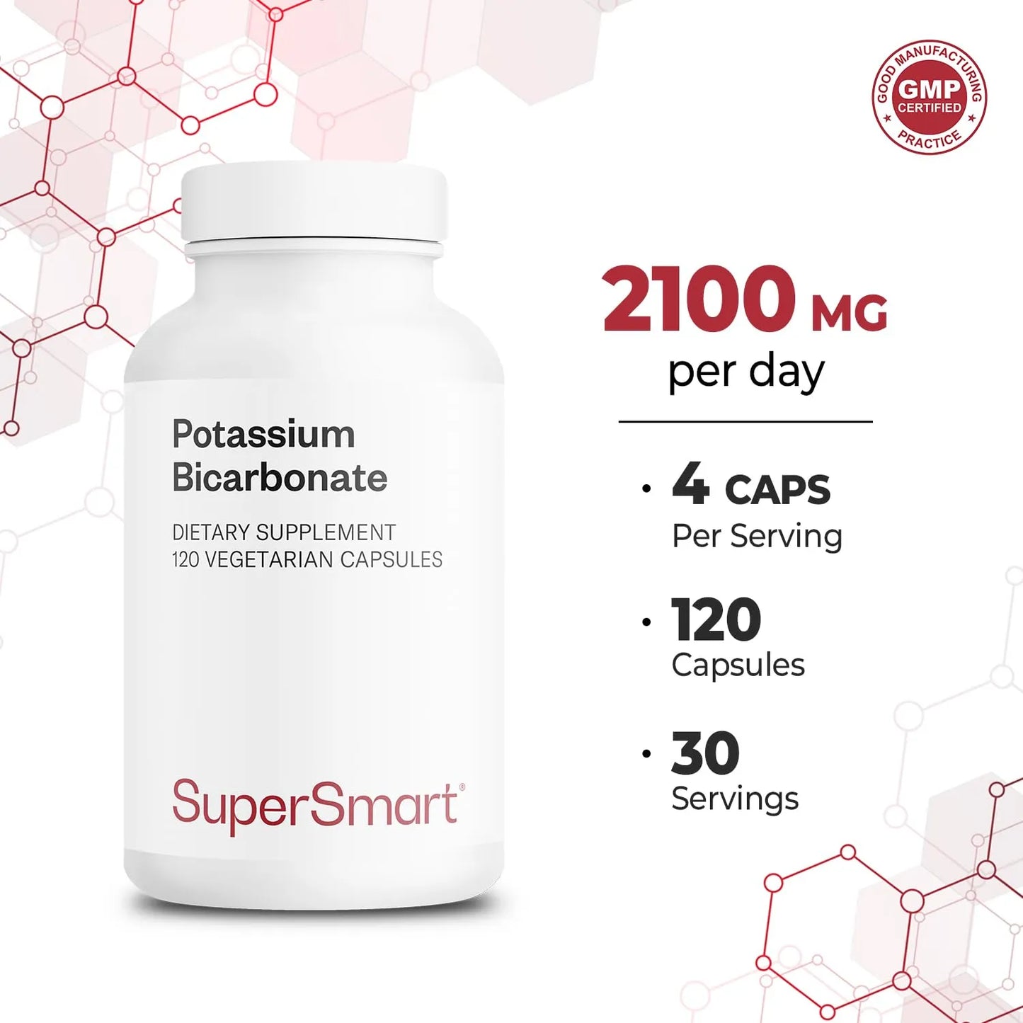 Bicarbonato De Potasio 5400 Mg Equilibrio Acido Base 120 Capsulas Vegetarianas