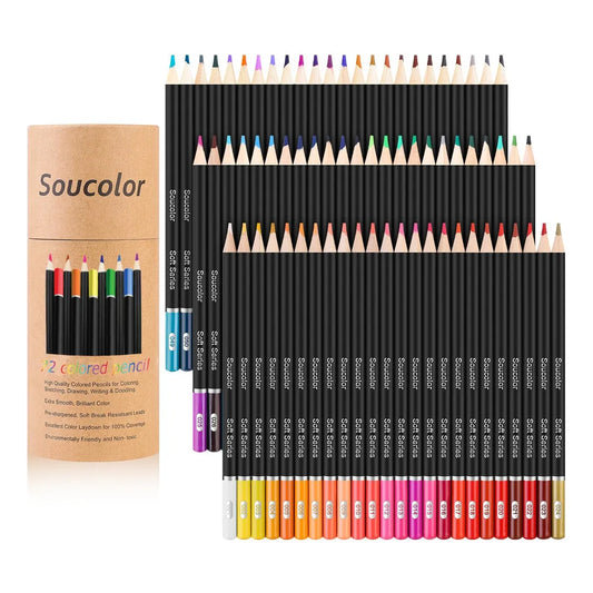 Soucolor 72 Lápices De Colores Con Caja De Lata Para Arte Y Escuela