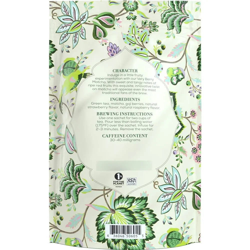 Té Matcha Sabor Berry Bolsa 50 Bolsitas Antioxidante Y Energizante