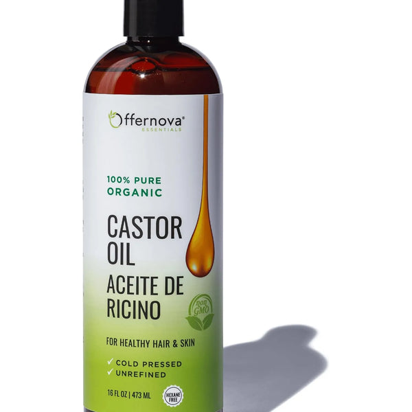 Aceite De Ricino 100 Puro Organico Offernova 473 Ml Crecimiento Pestañas Cejas Cabello