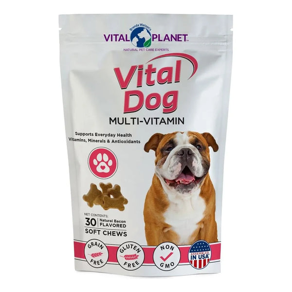 Multivitaminico Vital Dog Masticables Suaves Sabor Tocino 30 Unidades Salud Canina