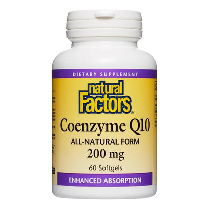 Coenzima Q10 200 Mg Alta Potencia Soporte Cardíaco Y Energético Natural Factors