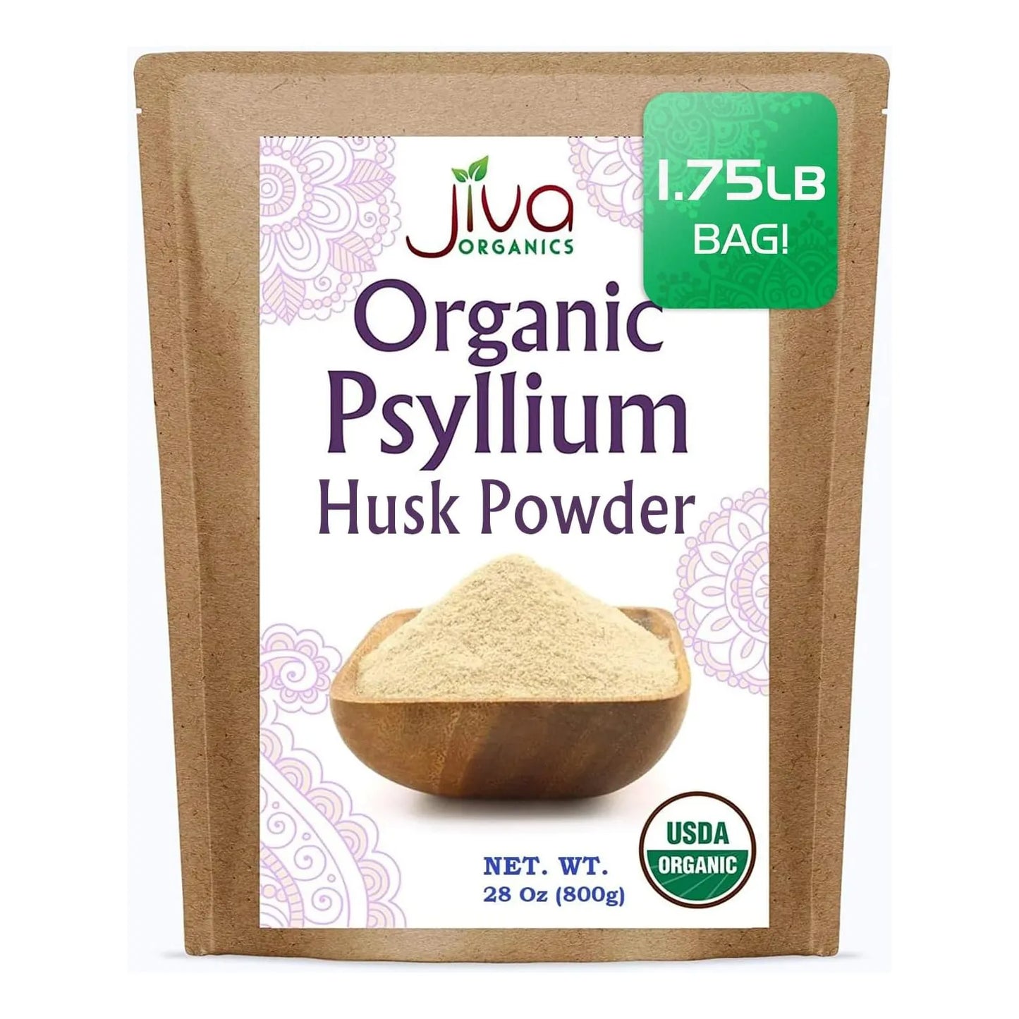 Polvo De Cascara De Psyllium 794g Fibra Fina Keto Sin Gluten Organico