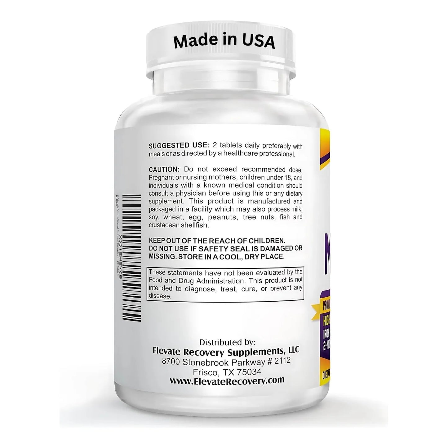 Multimineral Natural 72 Oligominerales Alta Potencia 120 Tabletas Suplemento Completo