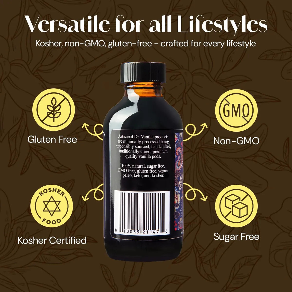 Extracto Vainilla Natural 113 Gr Bourbon Madagascar Kosher Sin Azucar Sin Gluten