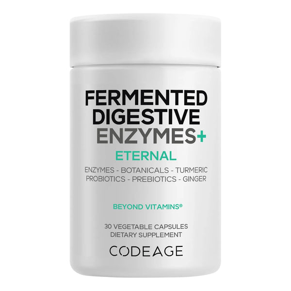 Codeage Enzimas Digestivas Fermentadas 14 Enzimas Probióticos Vegano 30 Cápsulas