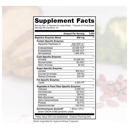 Elite Enzymes Enzimas Digestivas Extra Fuertes Con Saccharomyces Boulardii Para Digestión Y Salud Intestinal