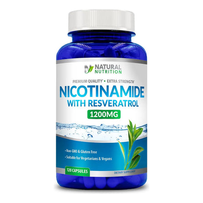 Vitamina B3 Nicotinamida 1200 Mg Con Resveratrol 120 Caps Energia Y Antioxidante