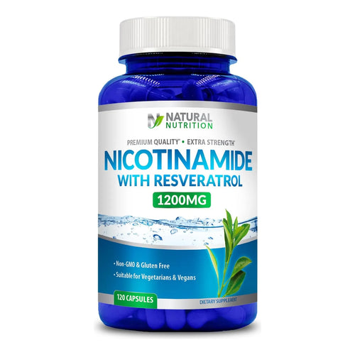 Vitamina B3 Nicotinamida 1200 Mg Con Resveratrol 120 Caps Energia Y Antioxidante