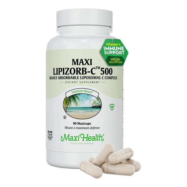 Maxi Health Cápsulas Liposomales De Vitamina C 500 Mg Con Mezcla Digestiva Absorción Superior