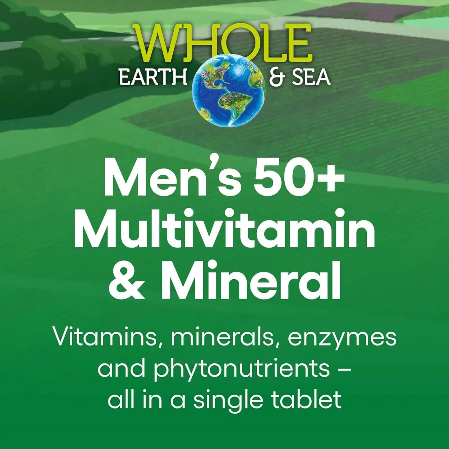 Multivitamínico Mineral Para Hombres Mayores De 50 Años Whole Earth & Sea 120 Tabletas