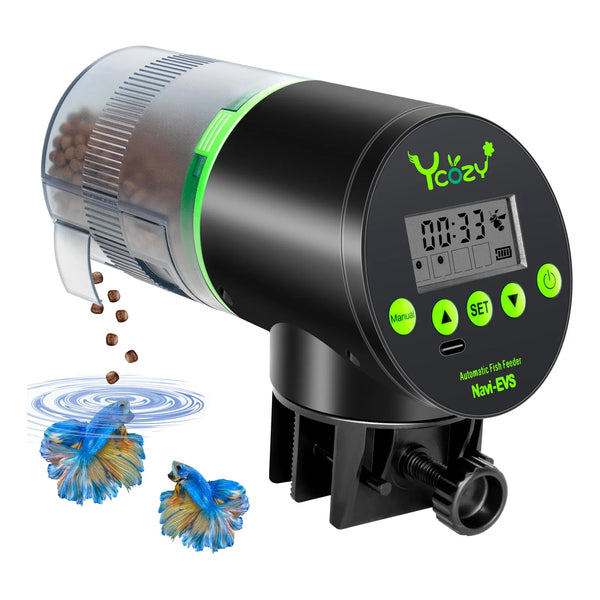 Alimentador Automático De Peces Recargable Con Cable Tipo C Dispensador Para Tanque Pequeño