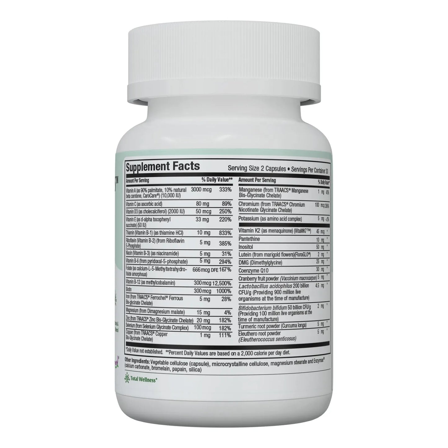 Multivitamínico Diario Con 30 Nutrientes Hierro Probióticos Y Vitaminas