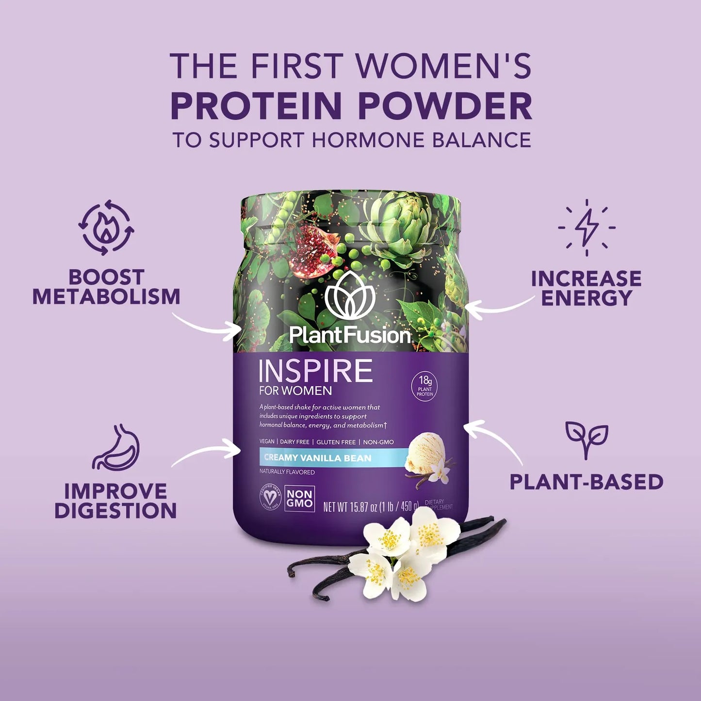Proteina Vegetal Mujer Bajo Carbohidratos Apoyo Muscular Mag Chocolate Rico Inspire 1 Libra