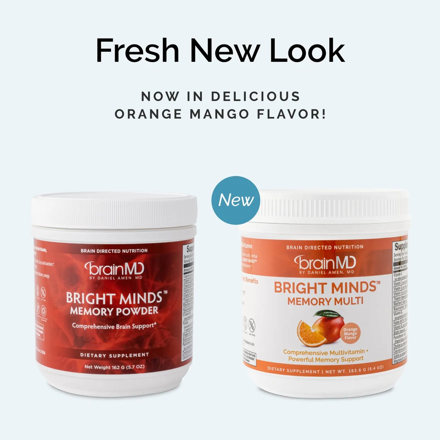 Multivitaminico En Polvo Para Memoria Sabor Naranja Mango Dr Amen Bright Minds Memory Multi 30 Porciones