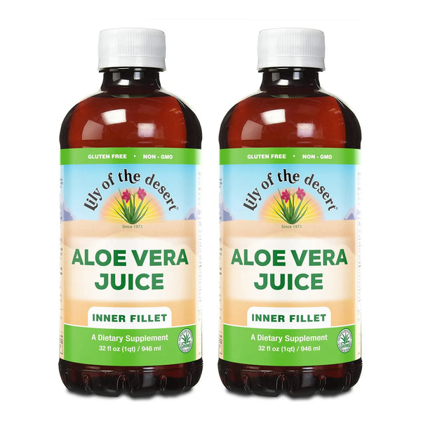 Jugo Organico De Aloe Vera Lily Of The Desert Doble Botella 946 Ml Digestivo Y Desintoxicante
