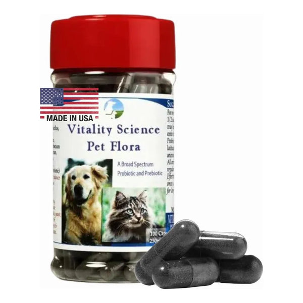 Probiótico Pet Flora Para Gatos Y Perros Digestión Diarrea Vómitos 100 Caps
