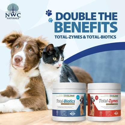 Paquete Doble Probióticos Enzimas Digestivas Perros Gatos NWC Naturals Salud Intestinal