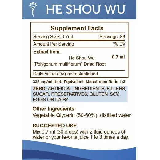 Tintura He Shou Wu Extracto Puro Sin Alcohol 60ml Potencia Máxima