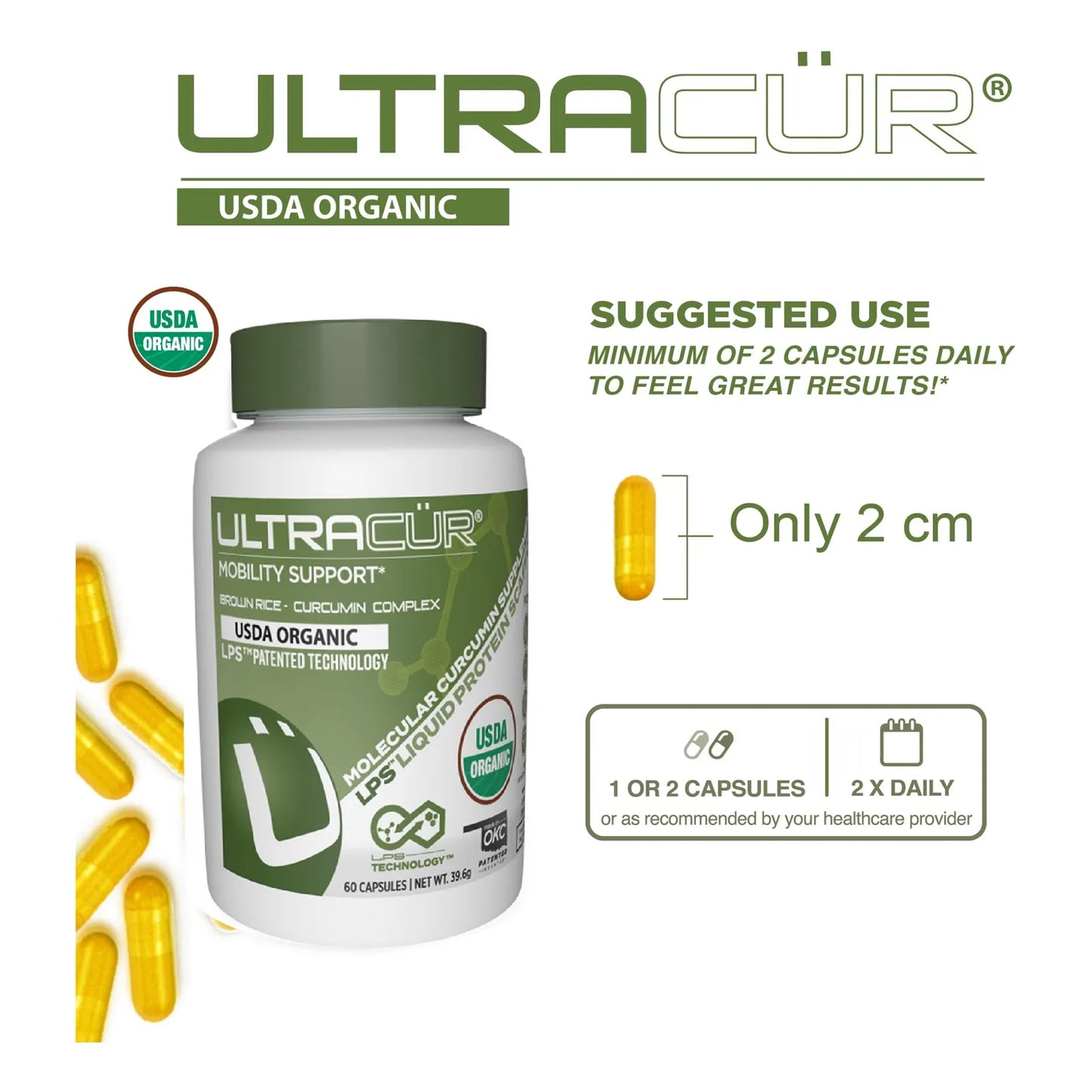 Curcumina Orgánica Certificada USDA Con Tecnología UltraCur Absorción Superior