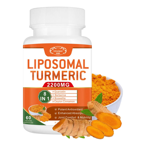 Curcumina Liposomal 2200 Mg Con Pimienta Negra Jengibre 95 Absorción Mejorada 60 Cápsulas
