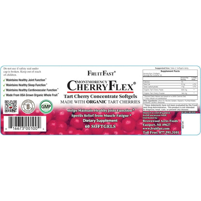 Cereza Orgánica Roja 100% 60 Cápsulas Promueve Salud Articular FruitFast CherryFlex
