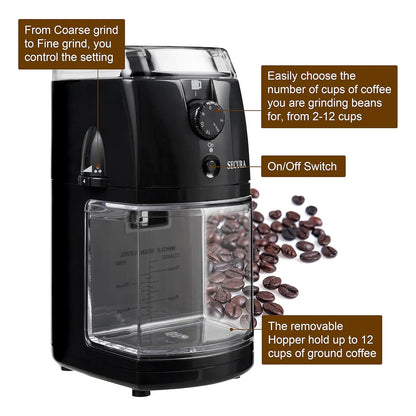 Molinillo De Café Eléctrico Automático Secura SCG 903B 17 Niveles Molienda Envío Gratis