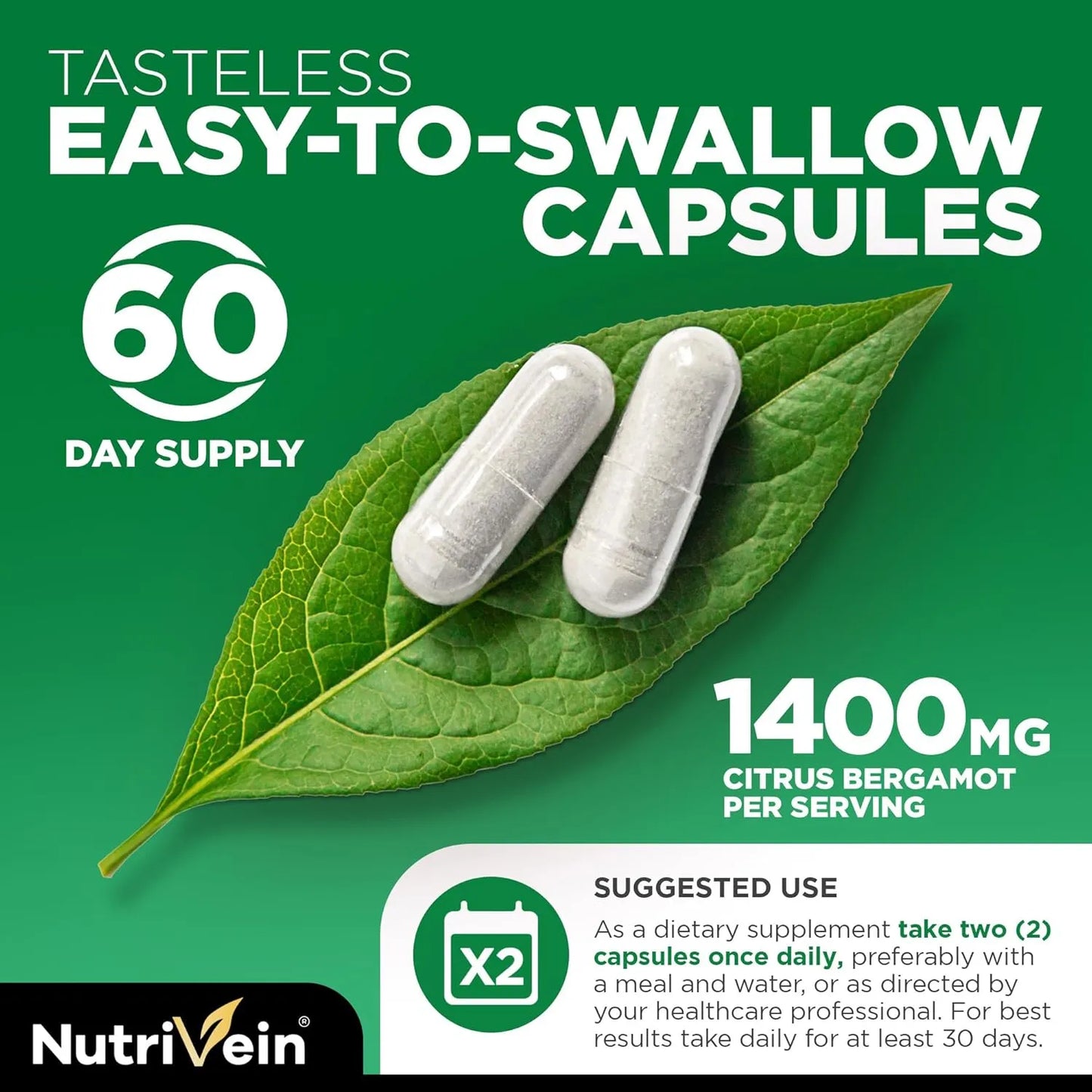 Extracto De Bergamota Citrica 1400 Mg 251 120 Capsulas Nutrivein Suplemento Premium