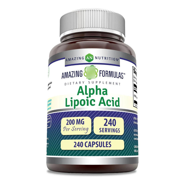 Amazing Formulas Ácido Alfa Lipoico 200 Mg 240 Cápsulas Antioxidante Sin Gluten