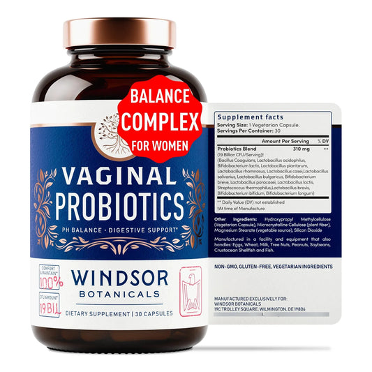 Windsor Botanical Probióticos Vaginales Mujeres 19 Mil Millones CFU Salud Íntima Y Digestiva