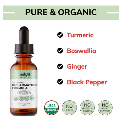 Fórmula Orgánica Antiinflamatoria Con Cúrcuma Jengibre Boswellia Vegano Sin OMG
